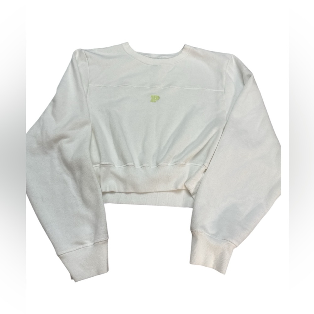 PINK Victoria's Secret Cream Cropped Sweatshirt